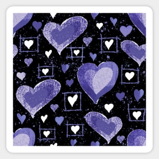 Very Peri Purple Violet Heart Pattern Sticker